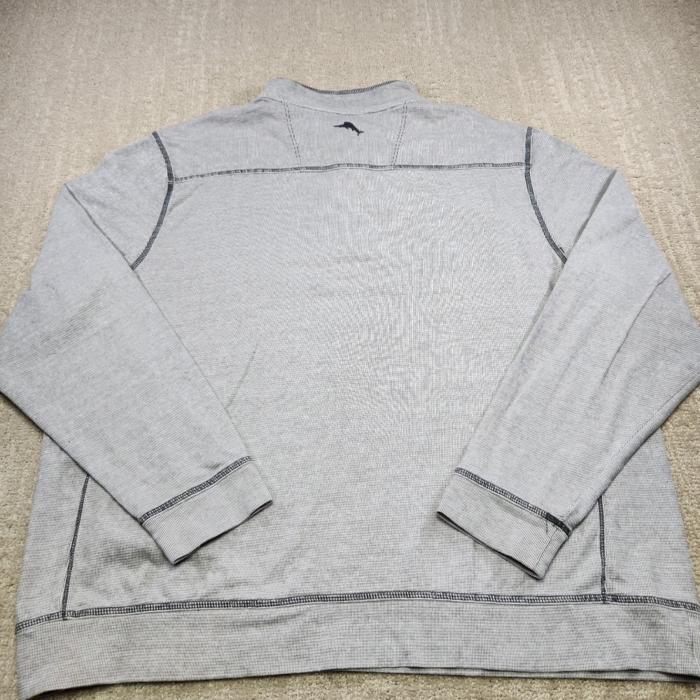 Tommy Bahama Sweatshirt Men XL 1/4 Snap Pullover Stretch Gray Sweater Mock Neck - Picture 4 of 12